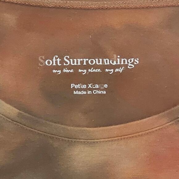 Soft Surroundings Orange & Green Tie Dye Lagenlook Boho Tunic Dress - Picture 5 of 6